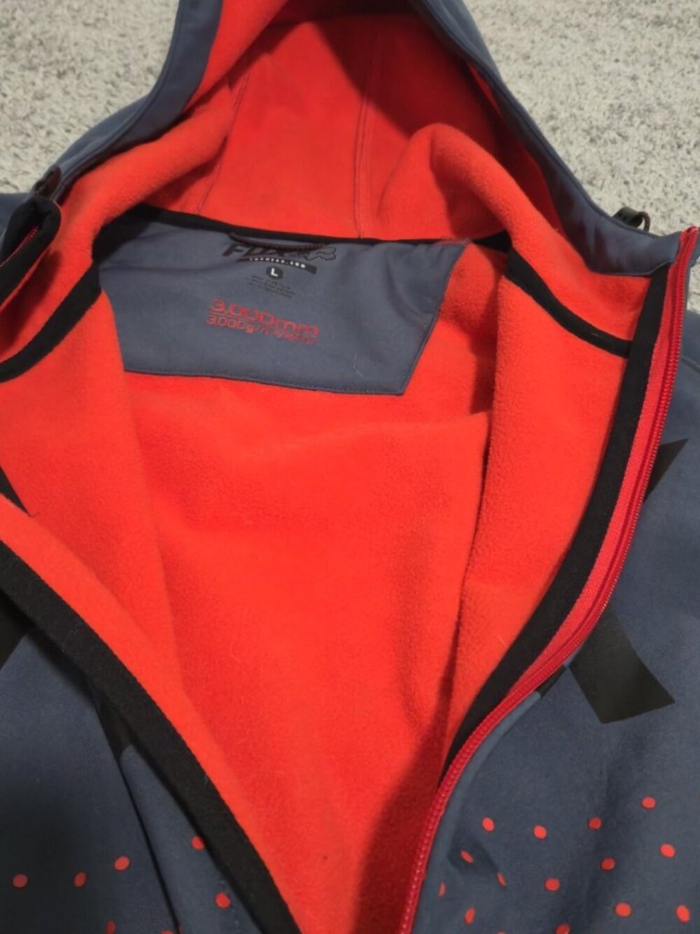 New Fox Racing Bionic Brawled Jacket Charcoal Grey Red Mens Size L Softshell DWR - Picture 4 of 5
